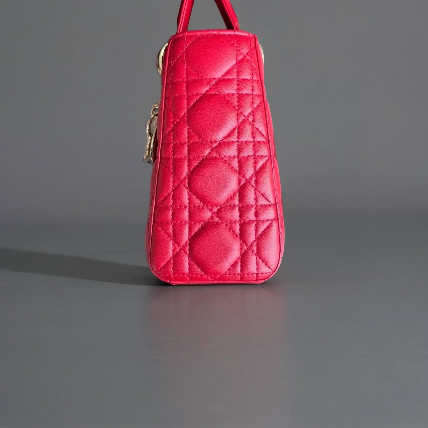 Lambskin Cannage Small Lady Dior Red