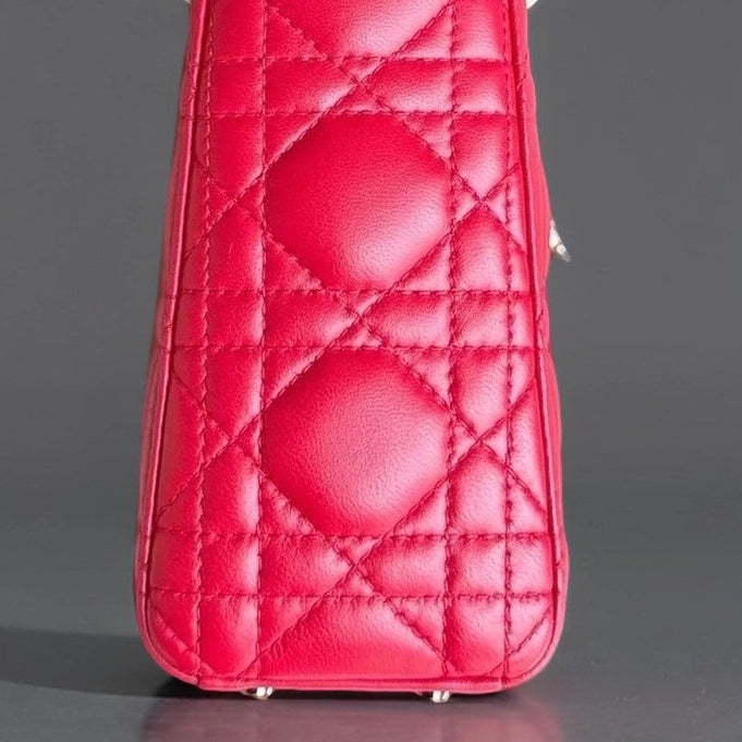 Lambskin Cannage Mini Lady Dior Red