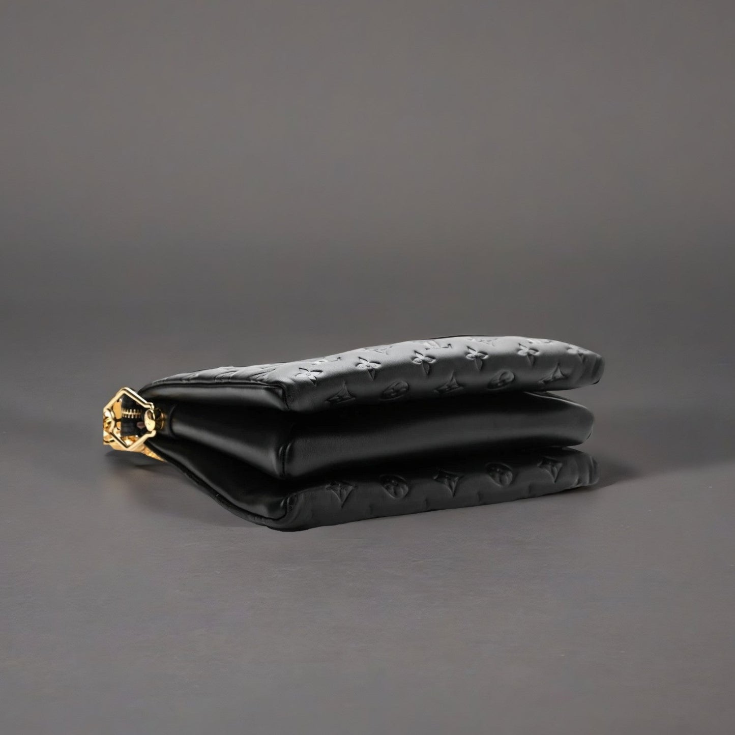 Lambskin Embossed Monogram Coussin PM Black