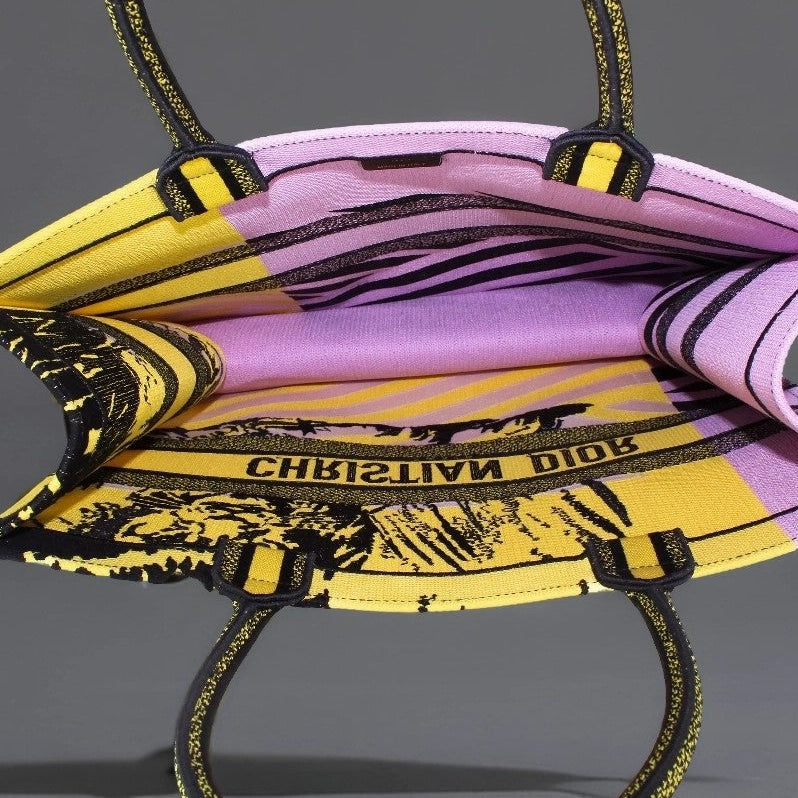 Canvas Embroidered Large Jungle Pop Book Tote yellow Multicolor