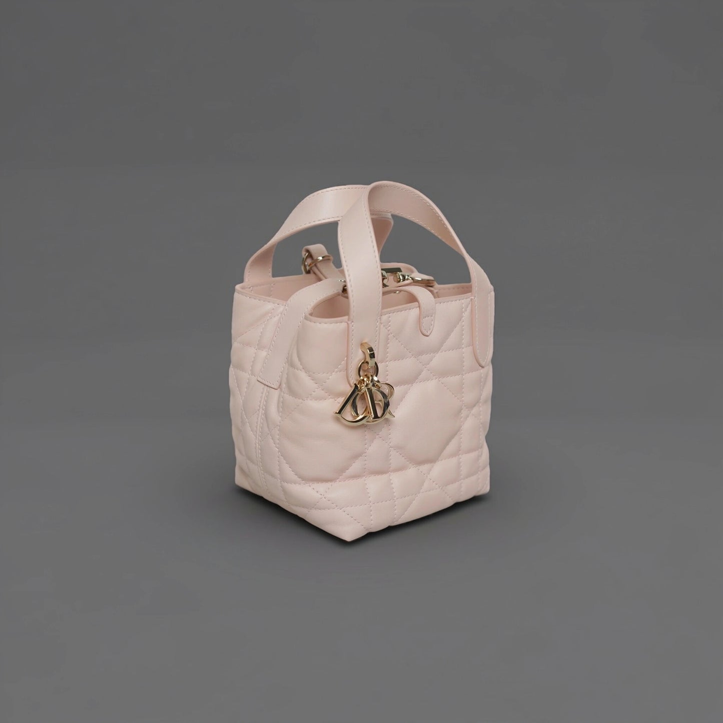 Calfskin Macrocannage Nano Toujours Vertical Tote Powder Pink