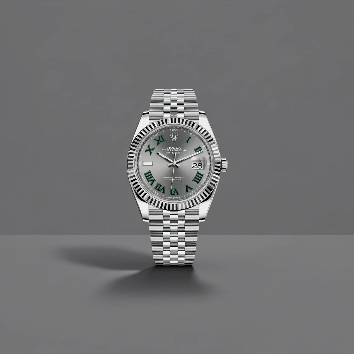 Rolex Datejust Wimbledon White Gold Slate Grey Roman Dial